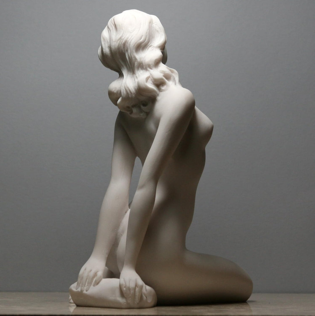 Akt Nackte Frau, Sexy, Weibliche, Erotische Kunst, Alabasterfigur, Statue, Skulptur 20 cm