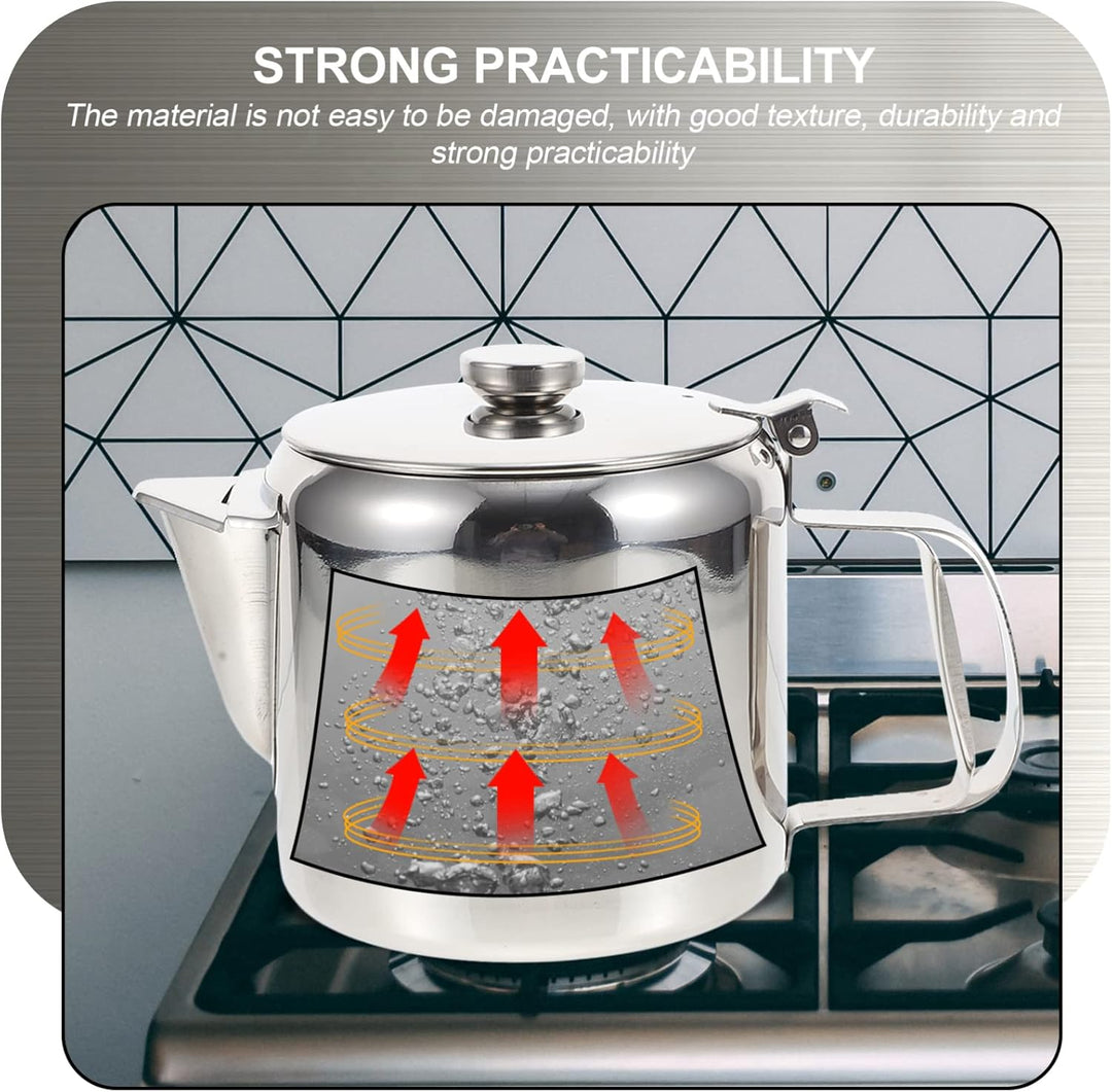 Cabilock Wasserkessel Edelstahl Teekessel Teekanne mit Griff Edelstahl Kessel Camping Teakettle Tee