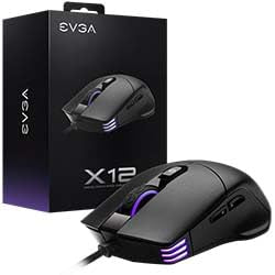 EVGA X12 905-W1-12BK-K3 Gaming-Maus, 8K, kabelgebunden, Schwarz, anpassbar, Dual-Sensor, 16.000 DPI,