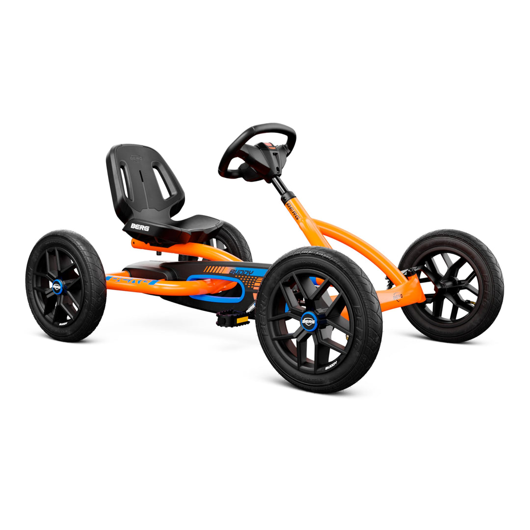BERG Gokart Buddy B-Orange | Kinderfahrzeug, Tretauto mit Optimale Sicherheid, Luftreifen und Freila