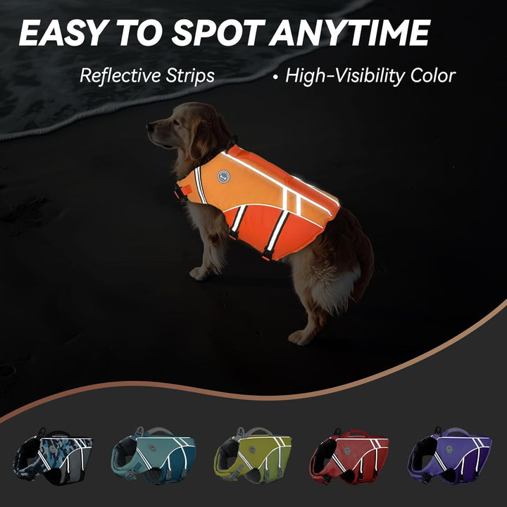 VIVAGLORY Sports Style Schwimmweste Hund, Hundeschwimmweste für Bootfahren, Auftrieb & Schwimmhilfe,