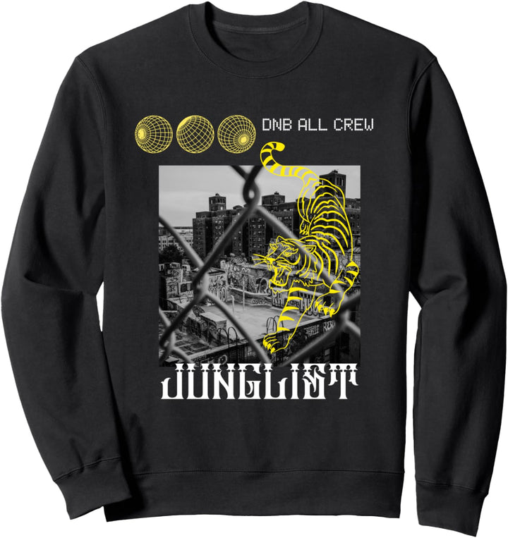 Junglist DnB Music Liquid EDM Drum and Bass Tiger Sweatshirt