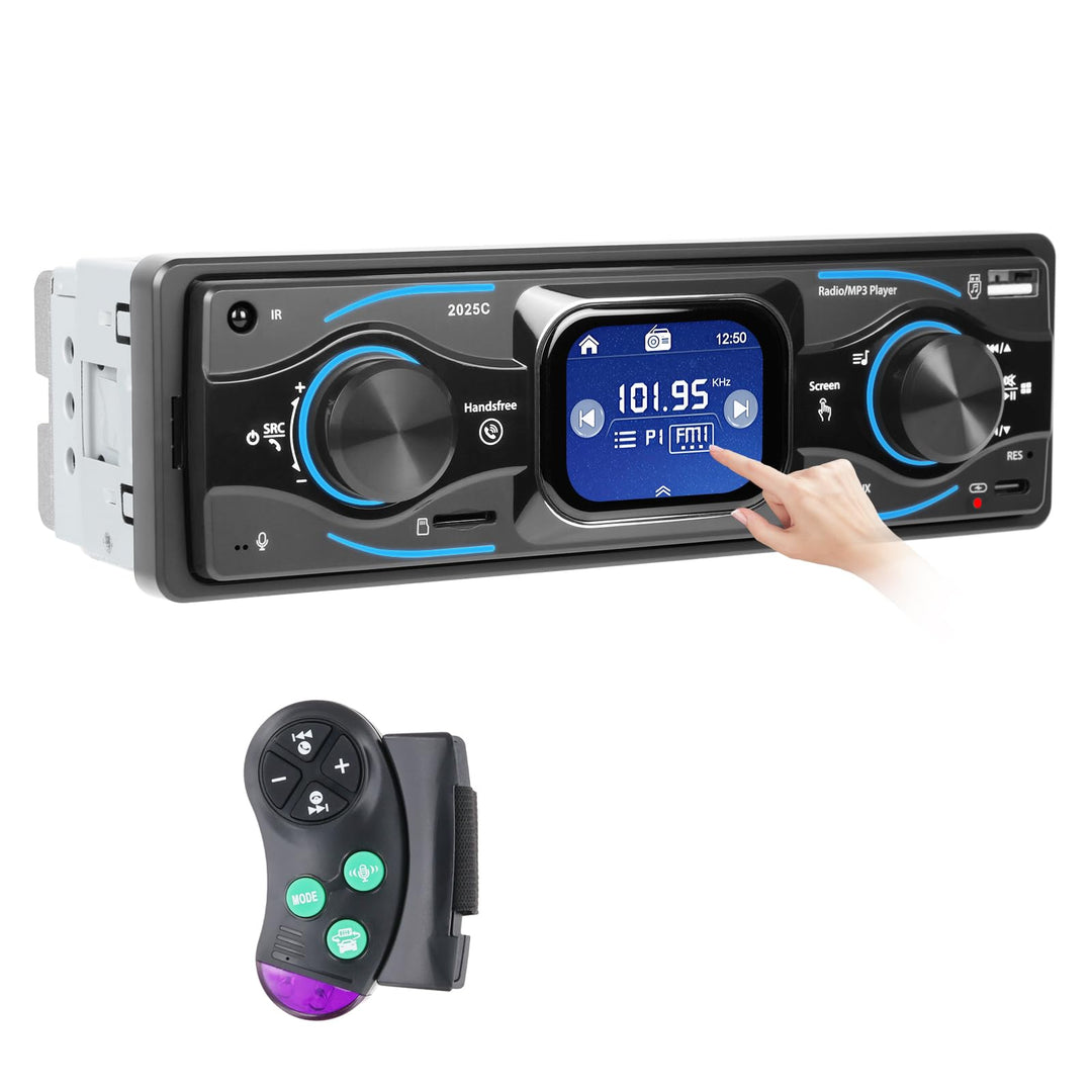 Hikity 1 Din Autoradio mit Touchscreen, Radio 1 DIN mit FM, Bluetooth,USB/SD/AUX-IN, Freisprecheinri
