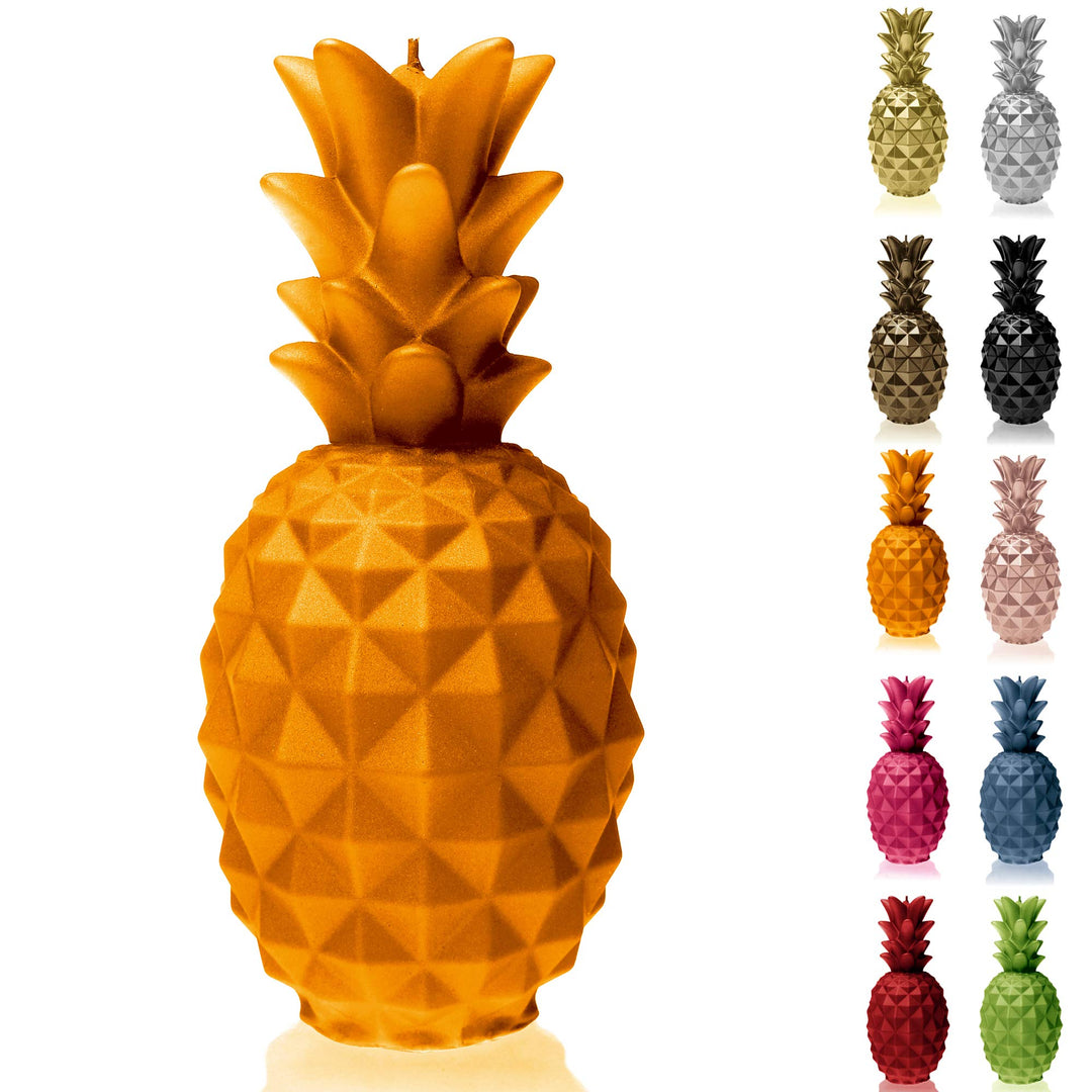 Candellana Ananas Paraffinkerze 100x100x210 mm - Orange Kerze Dekorativ - Kerzen Aesthetic 3D - Cand