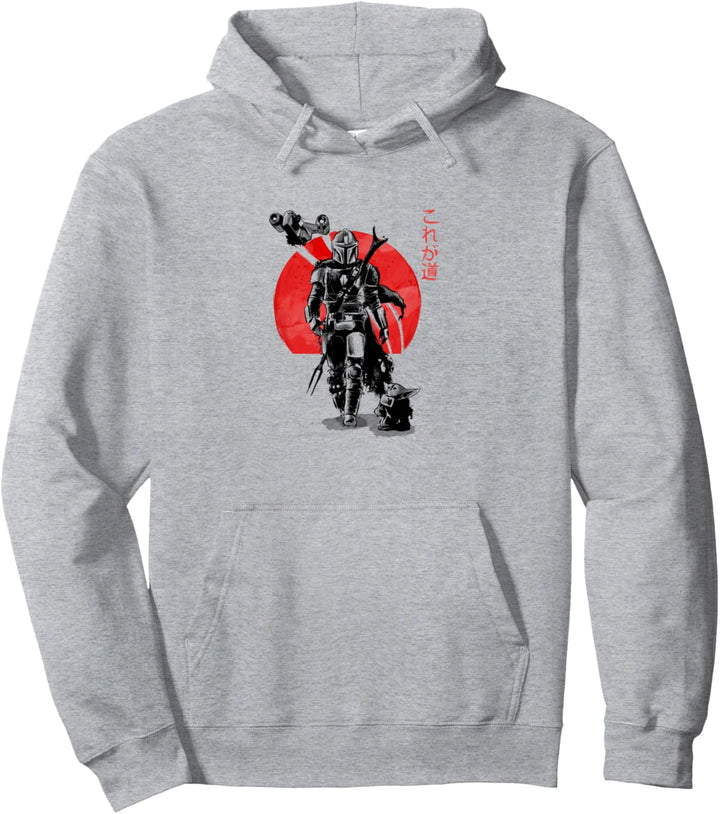 Star Wars The Mandalorian The Child Red Sun Ink Portrait Pullover Hoodie