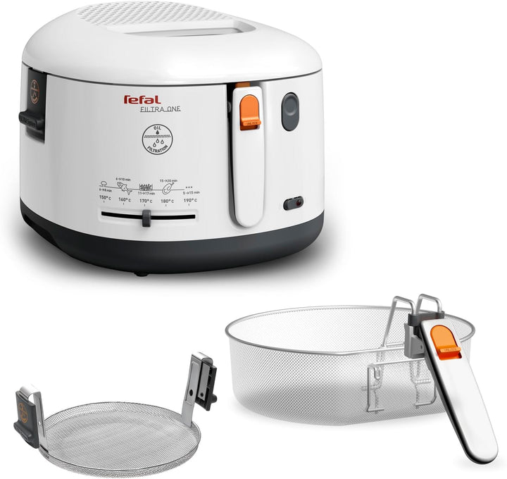 Tefal FF1631 Fritteuse Filtra One | 1.900 W | Kapazität 1,2 Kg | Clean-Oil-System | Auffangsieb für