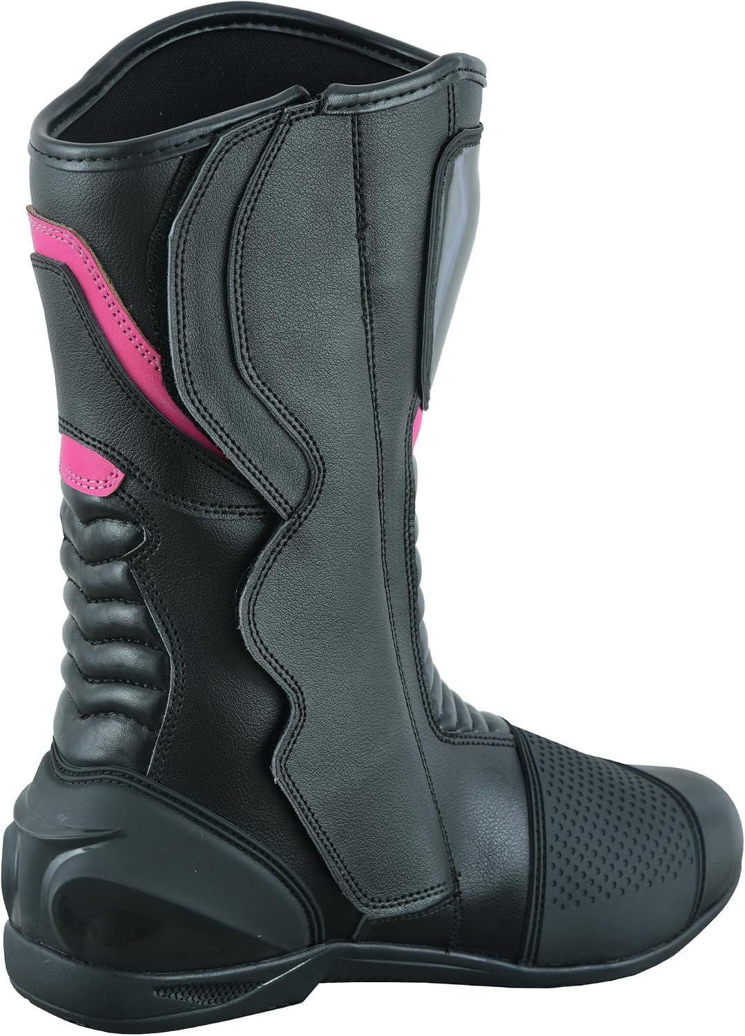 Motorradschuhe für Damen, knöchellang, Rosa, Motorradstiefel, wasserdichte Lederschuhe für Damen 41