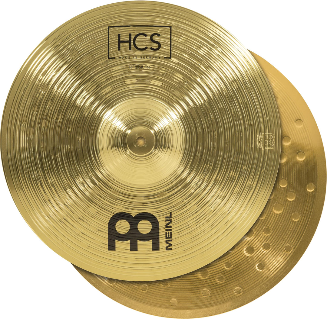 Meinl Cymbals HCS Hihat 15 Zoll (Video) Schlagzeug Becken – Paar – (38,10cm) Messing, Traditionelles