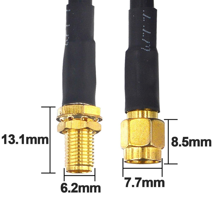 BOOBRIE SMA-Kabel RG58/U SMA-Stecker auf SMA-Femelle, 50 Ohm, Verlängerungskabel für WiFi-Router, 3G