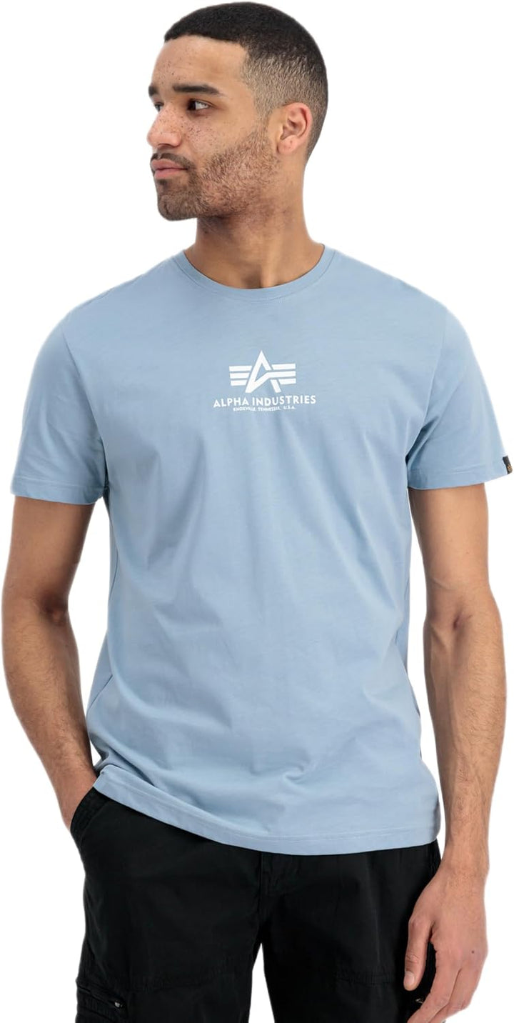 ALPHA INDUSTRIES Herren Basic T-shirt XXL Blau, XXL Blau