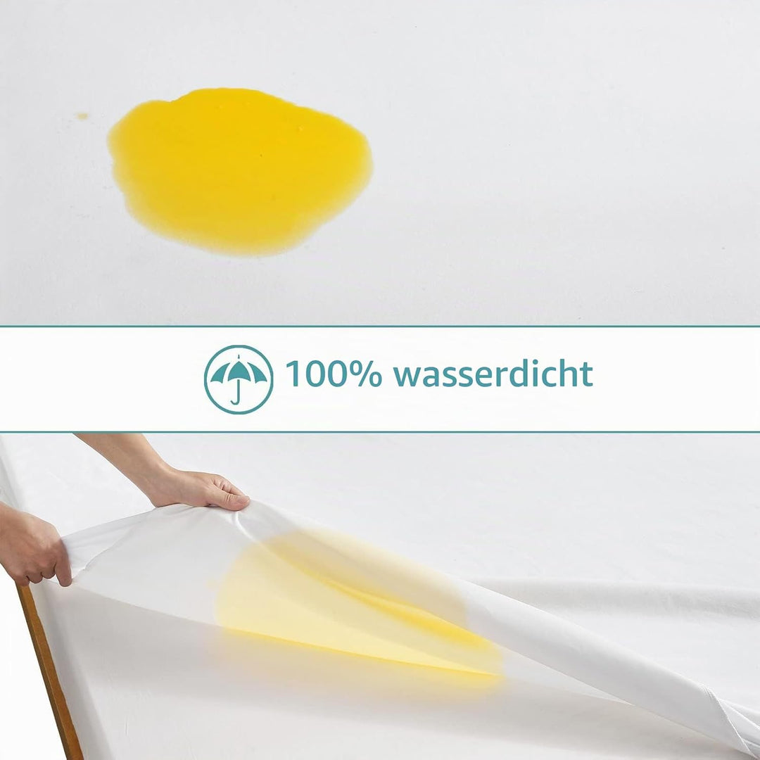 Bedecor Matratzenschoner Wasserdicht Wasserundurchlässige Matratzenauflage Molton 100x200 cm 100x200