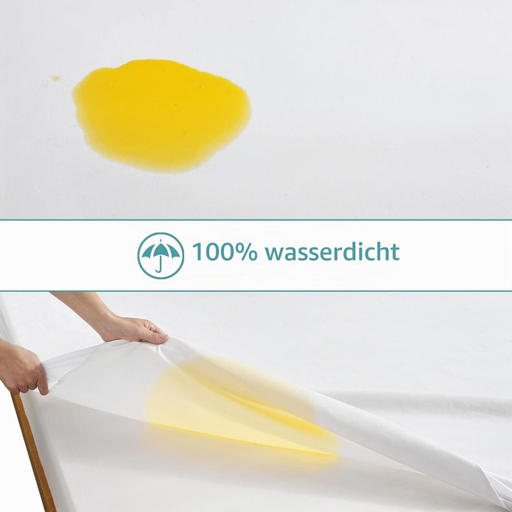 Bedecor Matratzenschoner Wasserdicht Wasserundurchlässige Matratzenauflage Molton 100x200 cm 100x200