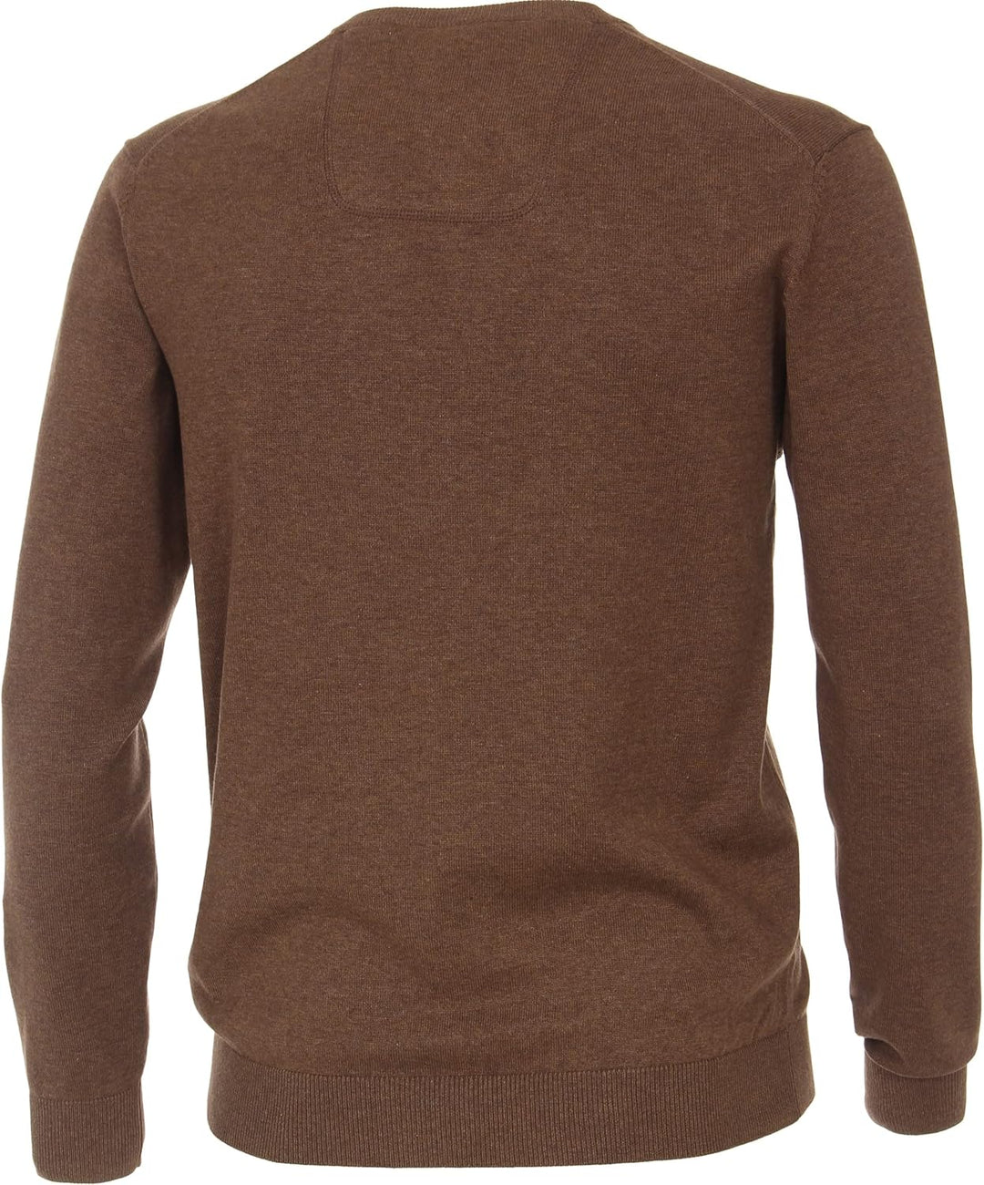 CASAMODA Herren Pullover mit V-Ausschnitt unifarben Elastischer Bund M Braun, M Braun