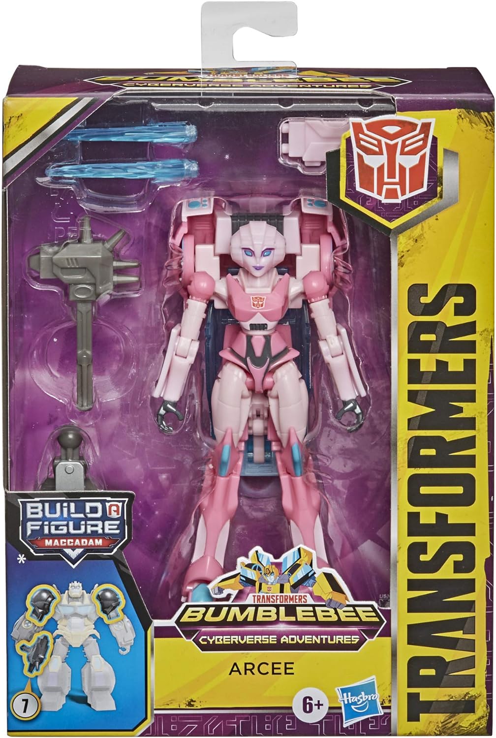 Transformers Bumblebee Cyberverse Adventures Deluxe Class Arcee Actionfigur Spielzeug, Build-A-Figur