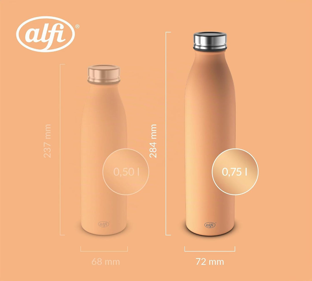 alfi PURE BOTTLE Isolierflasche 0,75 l, 24 h kalt, sunset peach mat | 12 h heiss, Kohlensäurefest, a