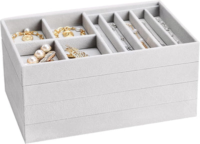 ProCase Schmucktablett Organizer Set mit 4 Schmuckschalen, Stapelbar Schmuck Schublade Organizer, Sc