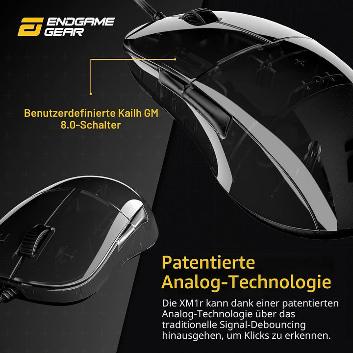 ENDGAME GEAR XM1r Gaming Maus mit Kabel – Optischer PixArt PAW3370-50 : 19.000 DPI - 5 Tasten - GM 8
