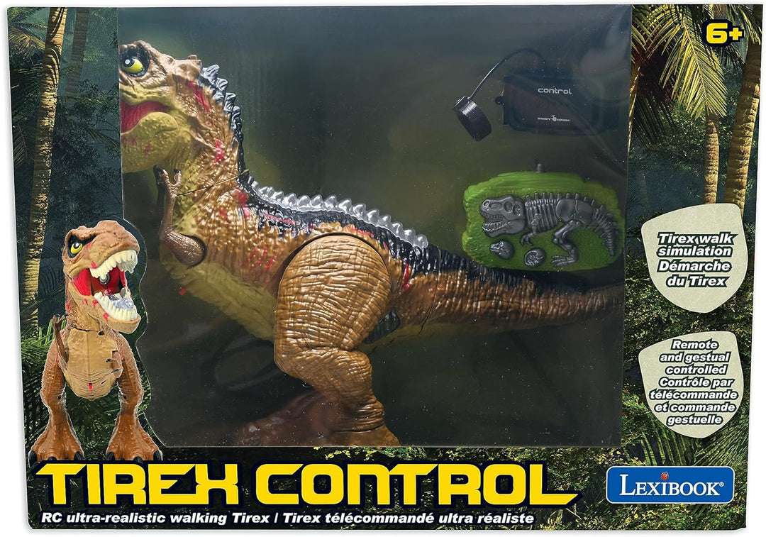 Lexibook - RC Tyrannosaurus Control, Realistischer Dinosaurier, Gliederbewegungen, Brüllen, Rauch Sp