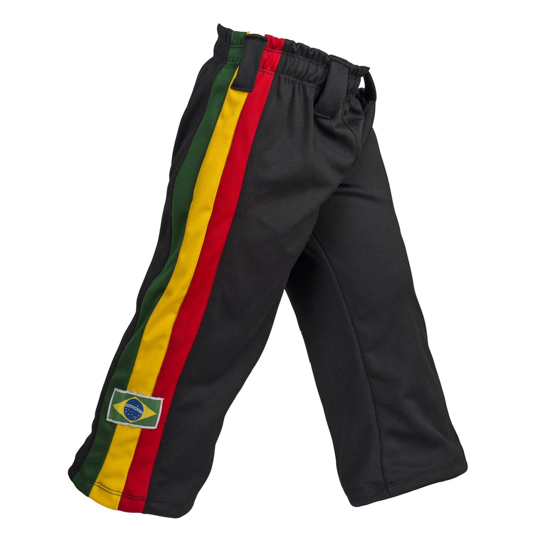JL Sport Authentische brasilianische Capoeira Martial Arts Jungenhose (Schwarz, Jamaikanisch Reggae