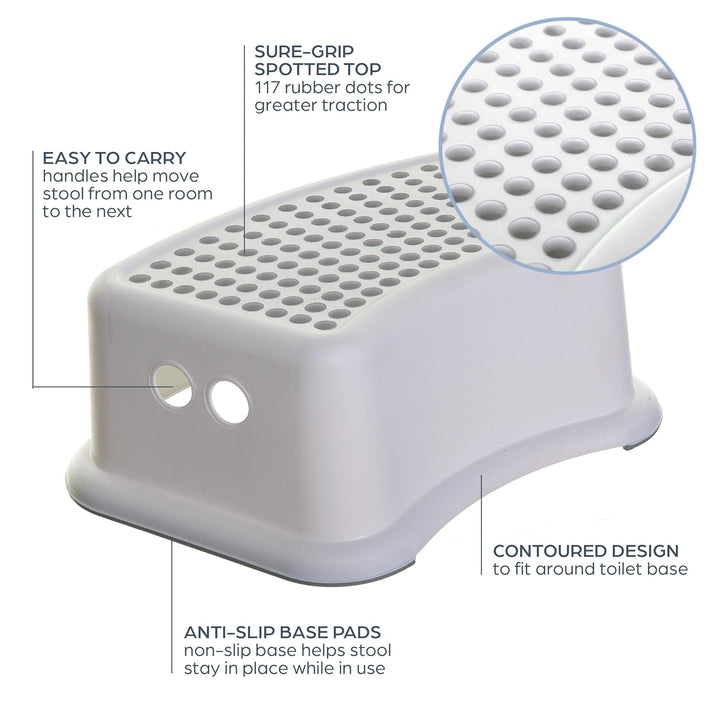 Dreambaby F673 Kinder-Tritthocker Tritt-Schemel Kinderschemel Anti-Rutsch, weiss/grau Grau 1 Stück (