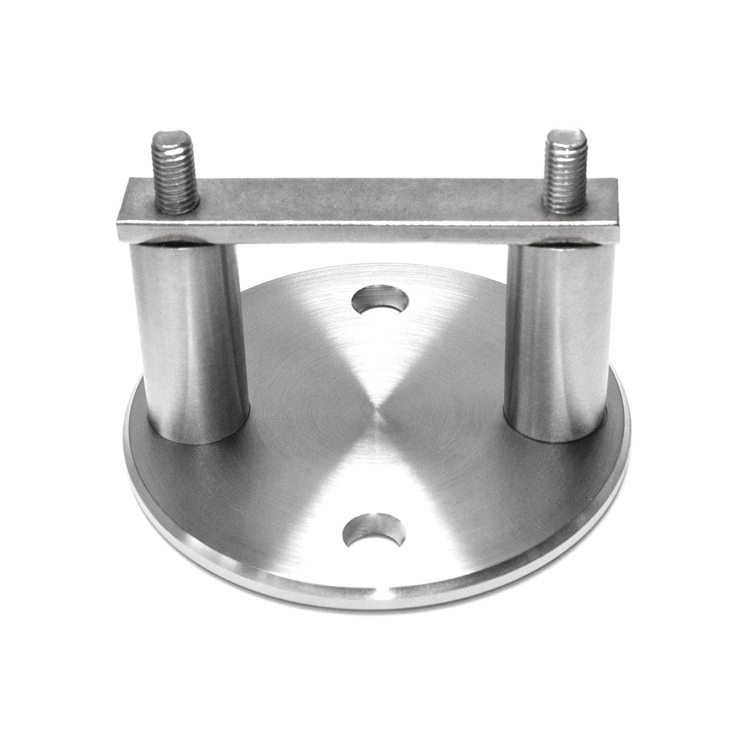 PRIOstahl Pfostenträger Pfostenhalter Wandanker Wandflansch Handlauf Bodenanker x 1 Halter Rund Ansc