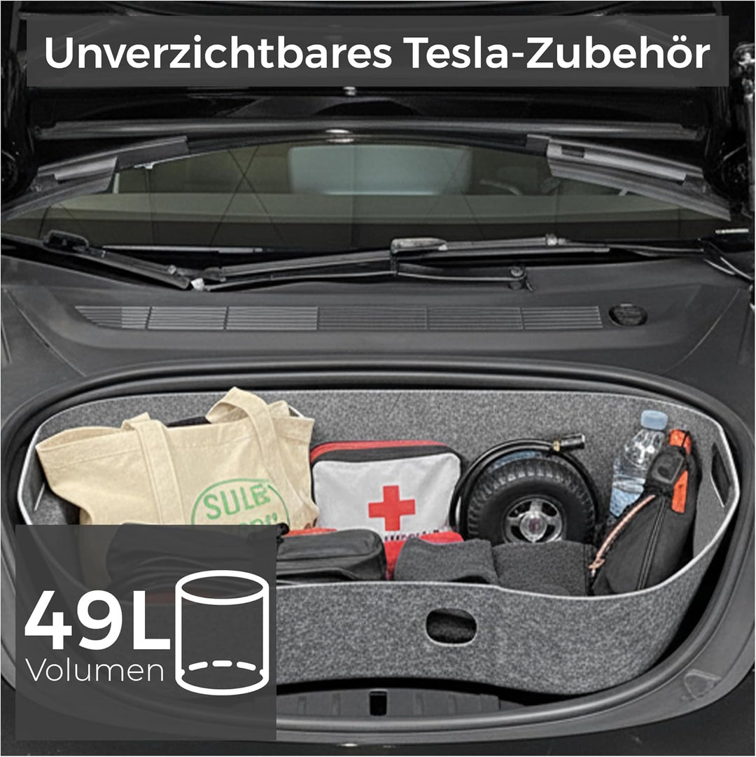VLOX Tesla Model 3 Highland Frunk Organizer Aufbewahrungsbox – Passgenau für Modell 3 2021–2024, 60L
