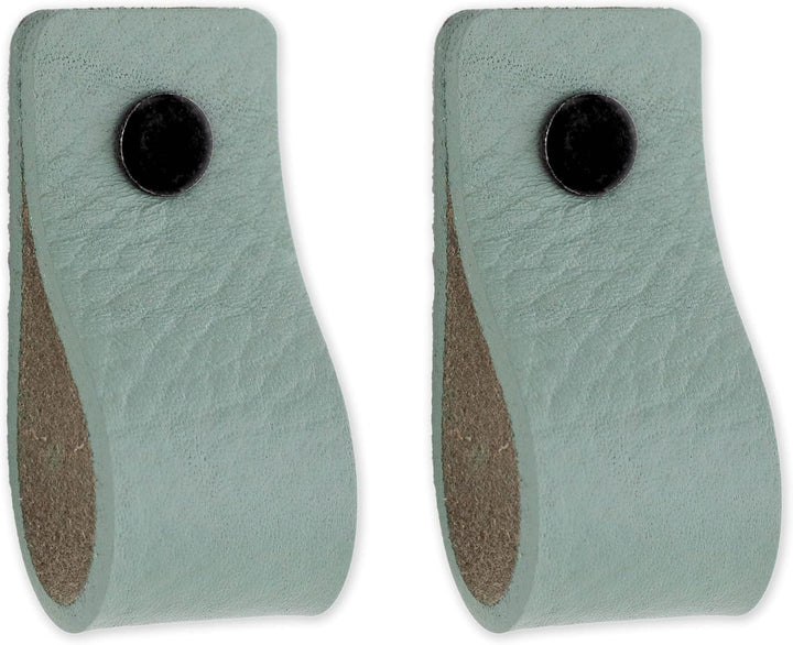 Brute Strength - Ledergriffe für Möbel - Blassgrün - 6 Stück - 12,5 x 2,5 cm - Schrankgriff, Türgrif