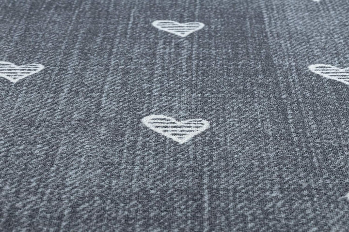 rugsx Teppich für Kinder Hearts Jeans, Vintage Herzen - grau Kreis 133 cm HEARTS grau kreis 133 cm,