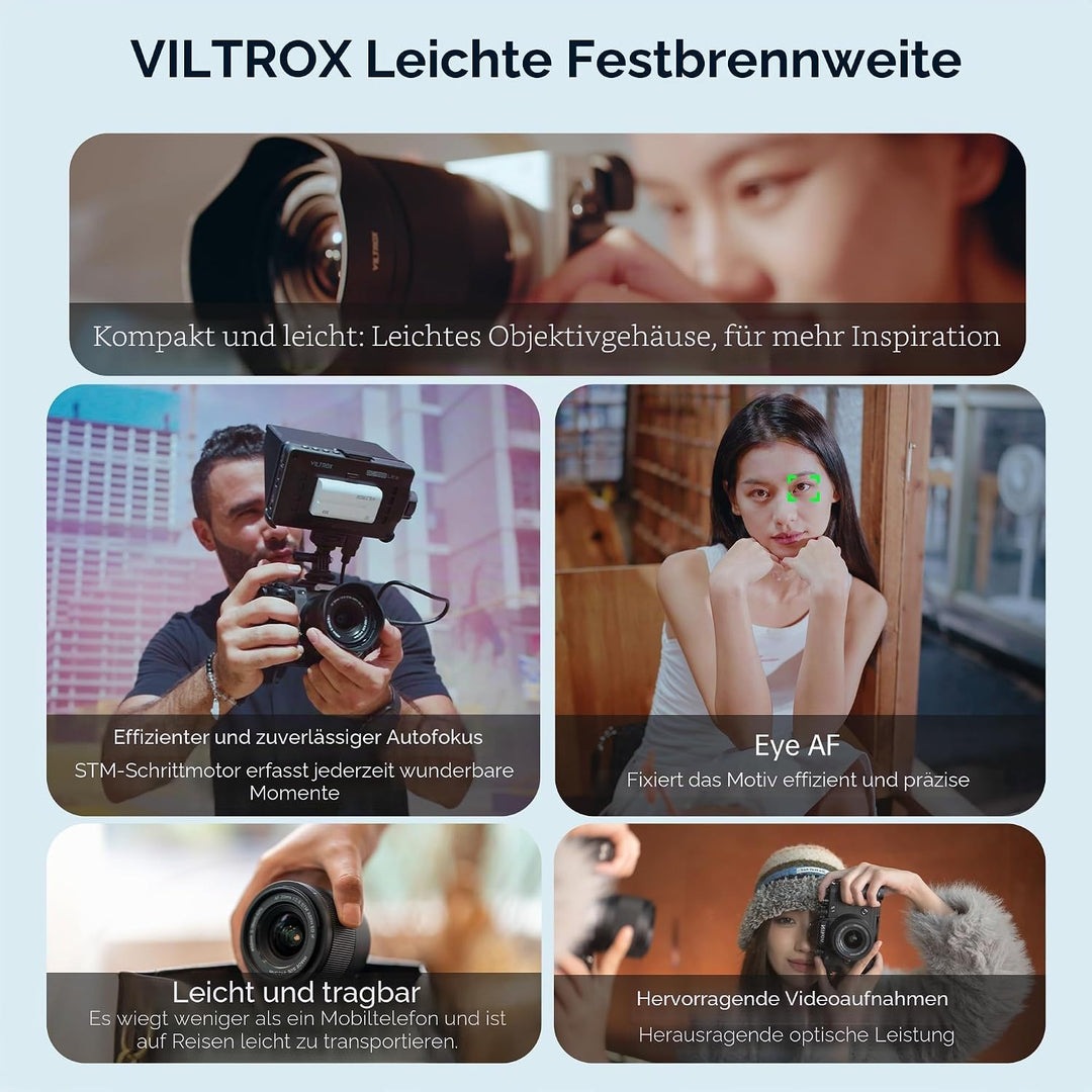 VILTROX AF 20mm F2.8 Air FE Objektiv für Sony E-Mount, 20mm f/2.8 Weitwinkel-Vollformat-Autofokusobj