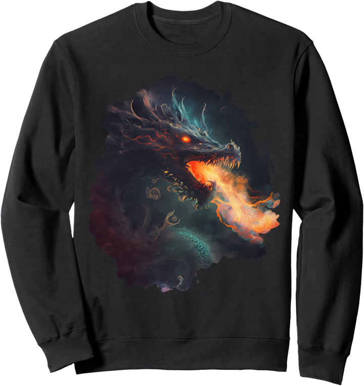 Der dunkle feuerspuckende Drache Sweatshirt