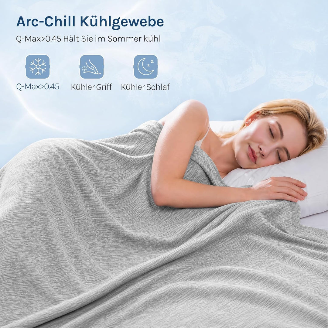 WOLTU Sommerdecke Selbstkühlende Decke Mikrofaser Arc-Chill, Kühldecke mit Q-Max>0.45, Kühl und Haut