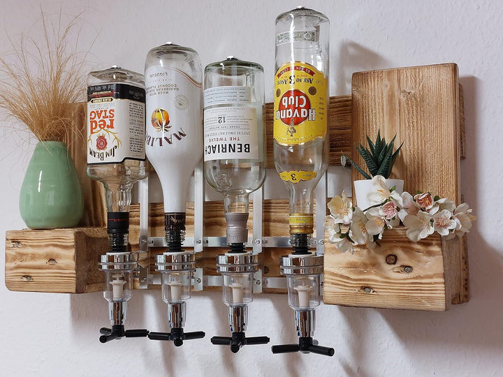 Weinbar Schnapsbar aus EPAL Europaletten mit Getränkespender für Rum Gin Whiskey Schnaps