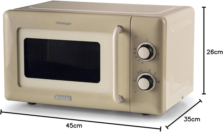 Ariete 3960 Mikrowelle Vintage, 800 W, Fassungsvermögen 20 l, 3 Funktionen, 6 Kochstufen, Timer, Bei