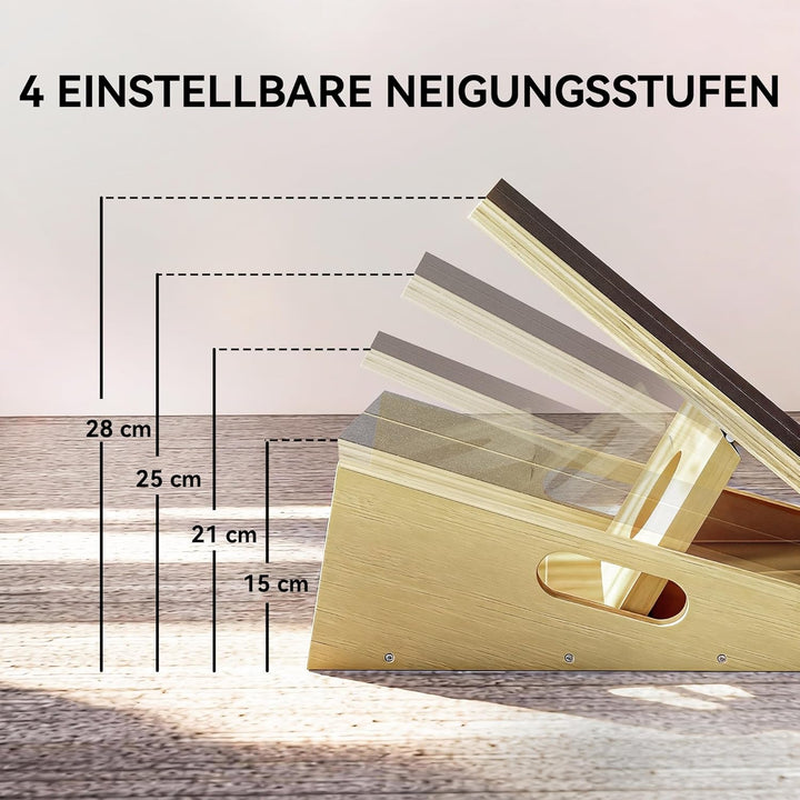 SPORTNOW 2-in-1 Schrägbrett aus Holz Slant Board mit 4 Winkeln Tragegriff, Sports Balance Board Vers