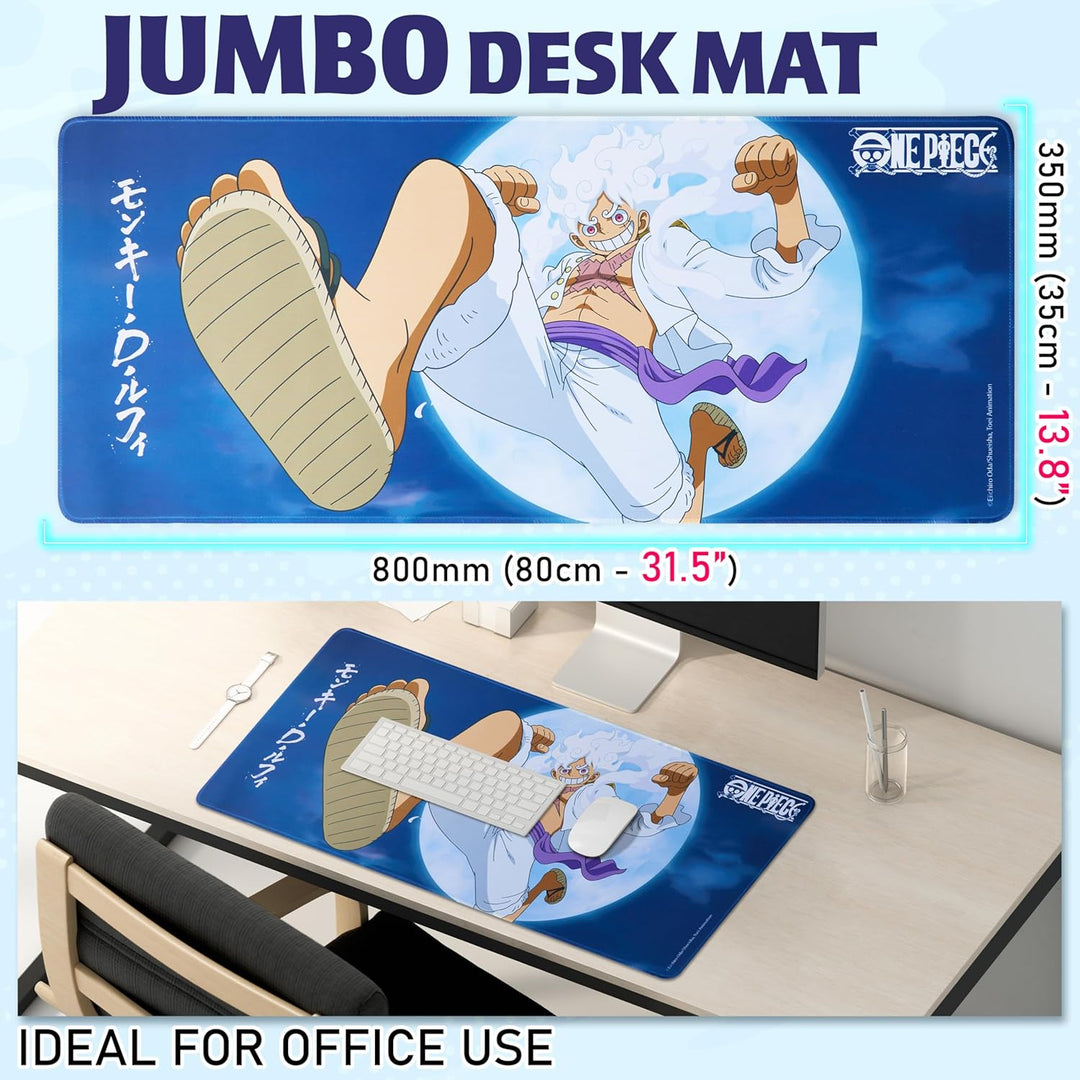 One Piece Mauspad XXL 80x35 cm, Schreibtischunterlage Gross, PC Mousepad Gaming rutschfest Schreibti
