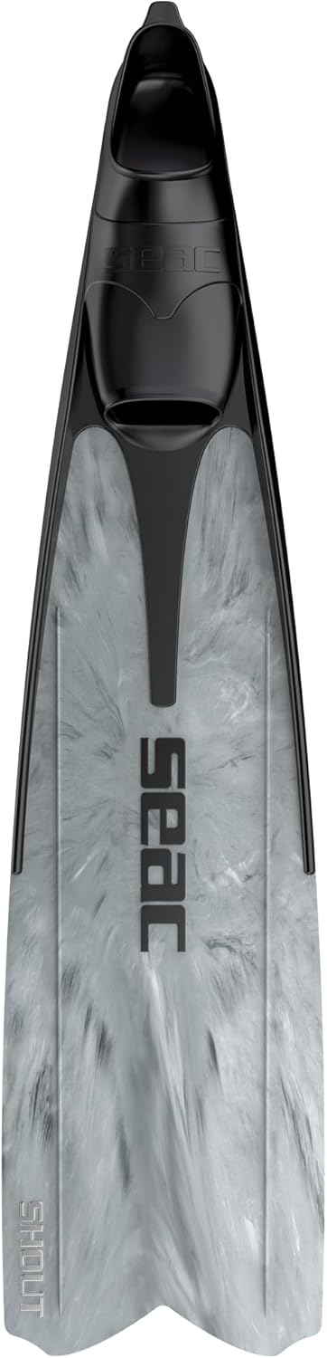 Seac Unisex-Adult Shout Lange Fussteilflossen für die Unterwasserjagd und zum Freitauchen Grau 36/38