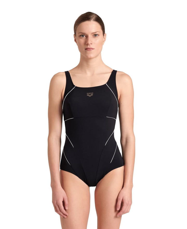 Arena Damen W Jewel One Piece Low C Cup R One Piece Swimsuit 36 Black-white, 36 Black-white