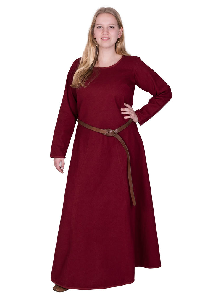 Battle-Merchant Mittelalter Kleid Afra Damen | Langarm Wikinger Kostüm bodenlang | LARP Gewandung au