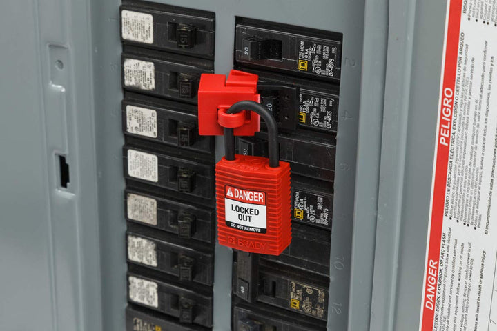 Brady (CPT-RED-25PL-KD) SafeKey Nylon Lockout-Vorhängeschloss - kompakt Mit Nylon Bügel 25.00 mm Rot