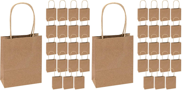 Idena 60058 - Papiertüten, 20 Stück, 12 x 5 x 15 cm, Geschenktüten, Kraftpapier Tüten, Basteltüten z