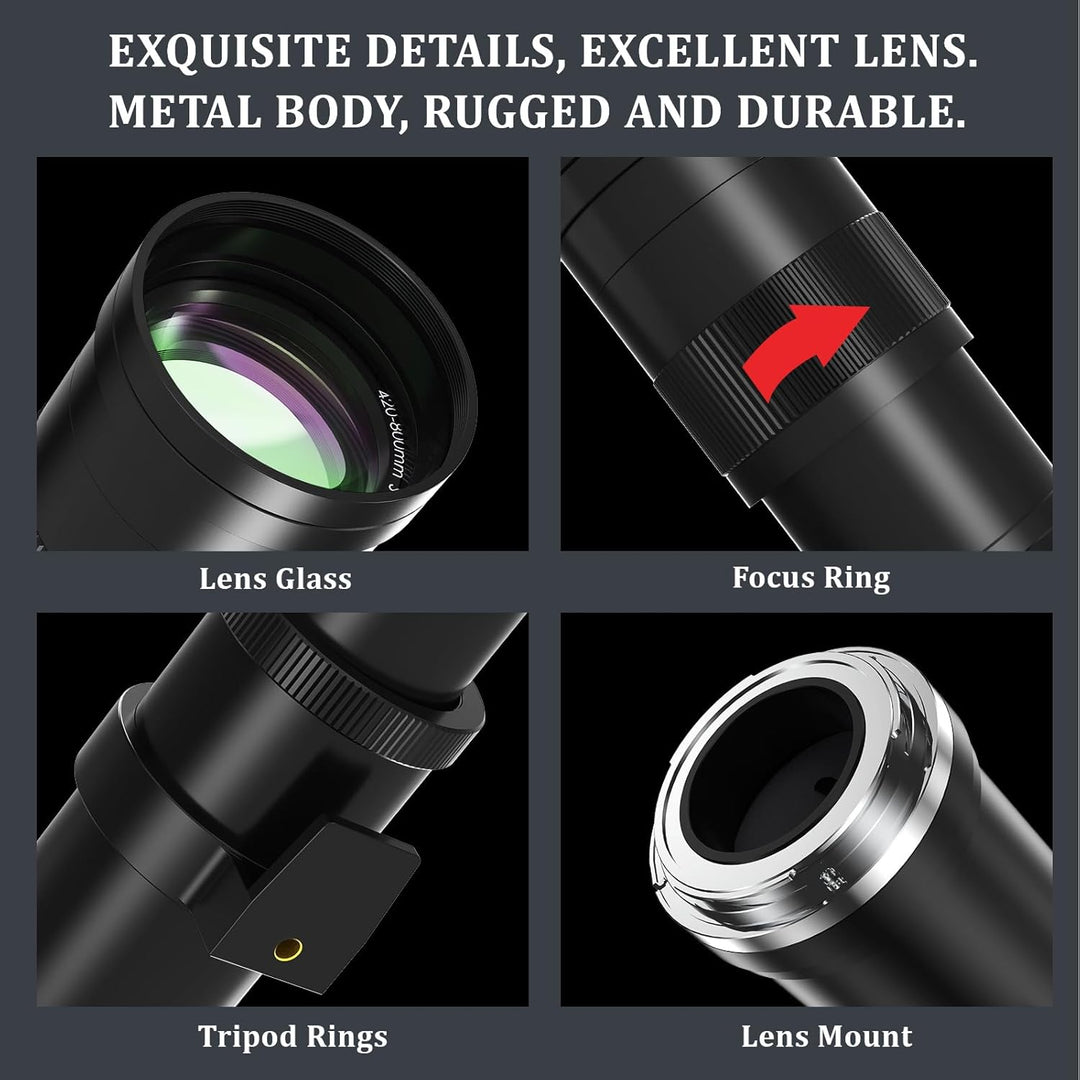 lightdow 420–800mmF8.3 Teleobjektiv für Canon EF Objektiv, Manuelles MF Telezoomobjektiv für Canon R
