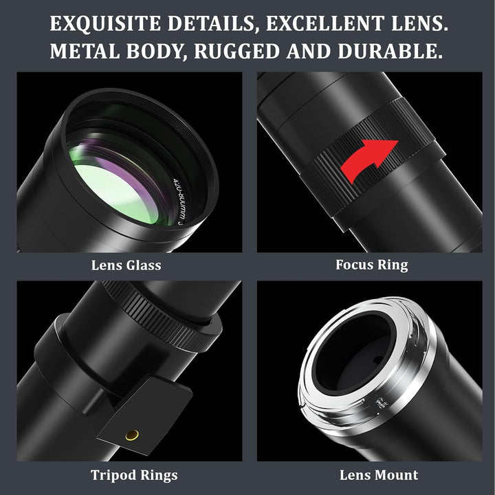 lightdow 420–800mmF8.3 Teleobjektiv für Canon EF Objektiv, Manuelles MF Telezoomobjektiv für Canon R