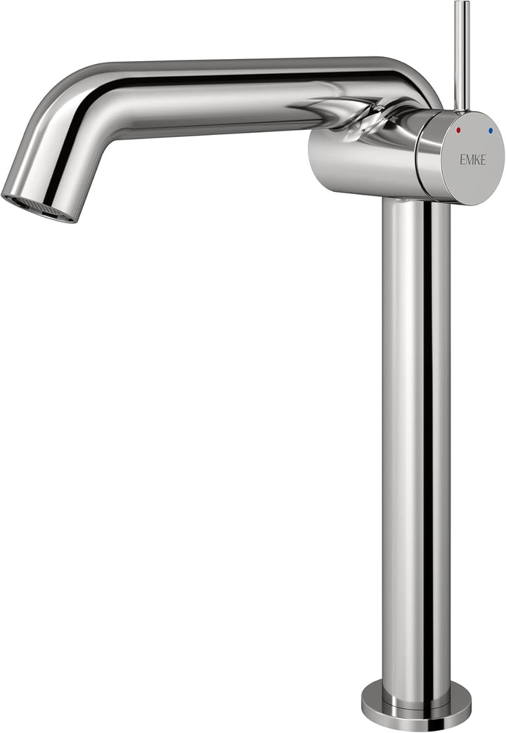 EMKE Wasserhahn Bad Chrom, 332 x 220 x 76 mm, Messing, Keramikkartusche, Badarmatur, Wasserhahn mit