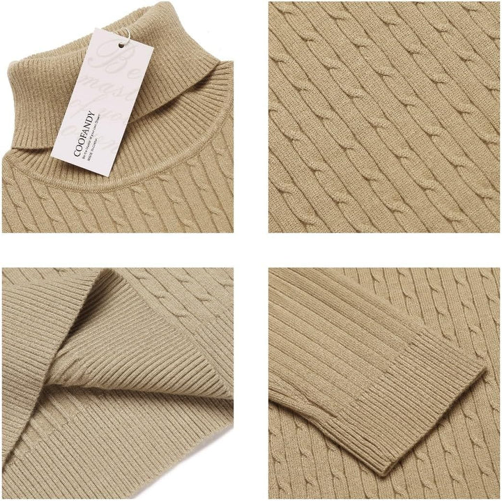 COOFANDY Herren Rollkragenpullover Feinstrick Pullover Langarm Winter Pullover Slim fit Warm Rollkra