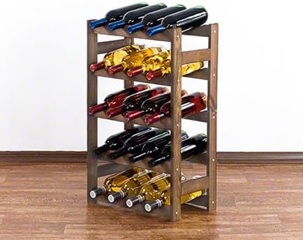 PROREGAL Weinregal PINOTWINE | HxBxT 70x43x25cm | 20 Flaschen | Massives Kiefernholz | Braun geölt |