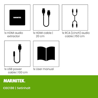 HDMI Extractor CEC - Marmitek CEC130 - Leite das Audio Signal vom Fernseher zum Verstärker ohne ARC