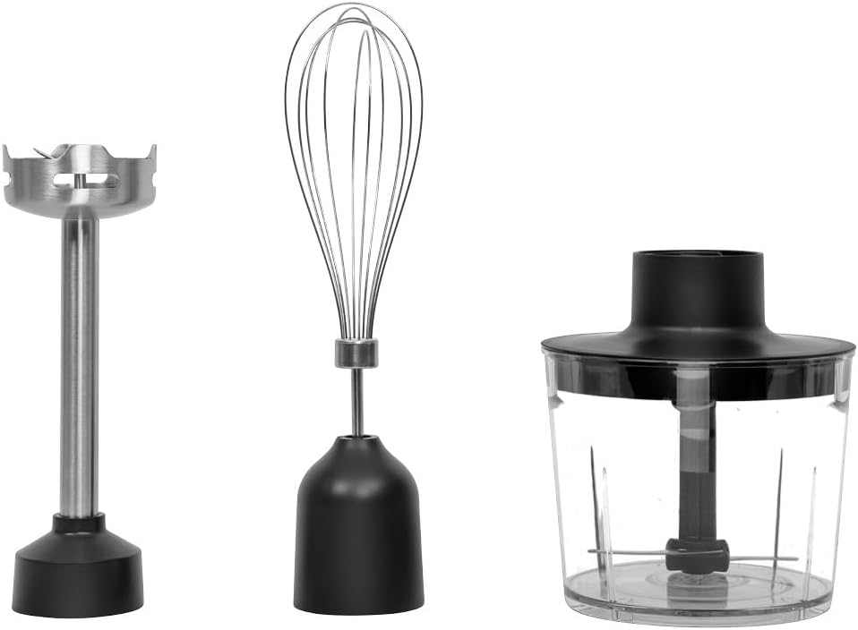 Stabmixer Set 1000W – inkl. Zerkleinerer, Schneebesen & Mixbecher, Turbo-Funktion, stufenlos regelba