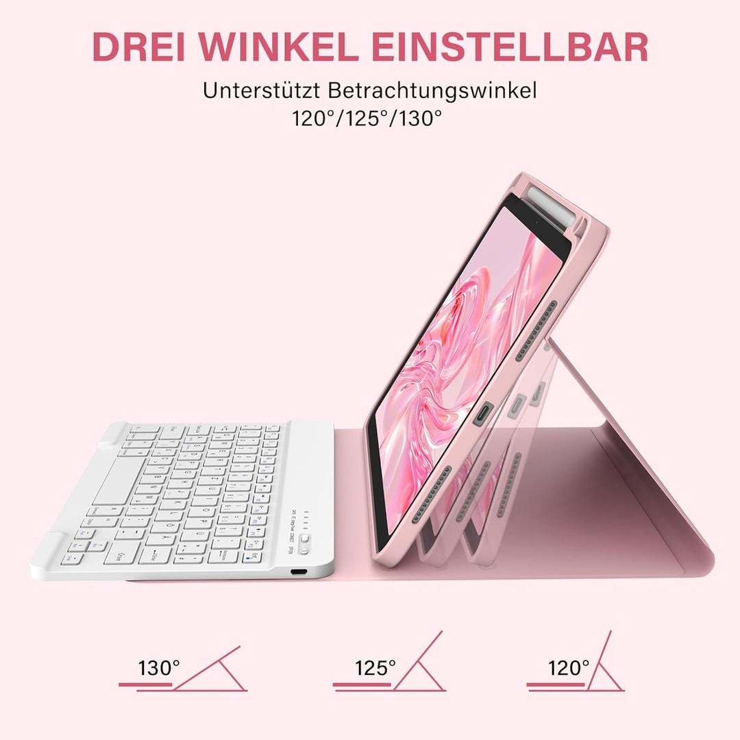 BQSS Hülle mit Tastatur für iPad A16 11 Generation 2025/10 Generation 10.9 Zoll 2022, Magnetisch Blu