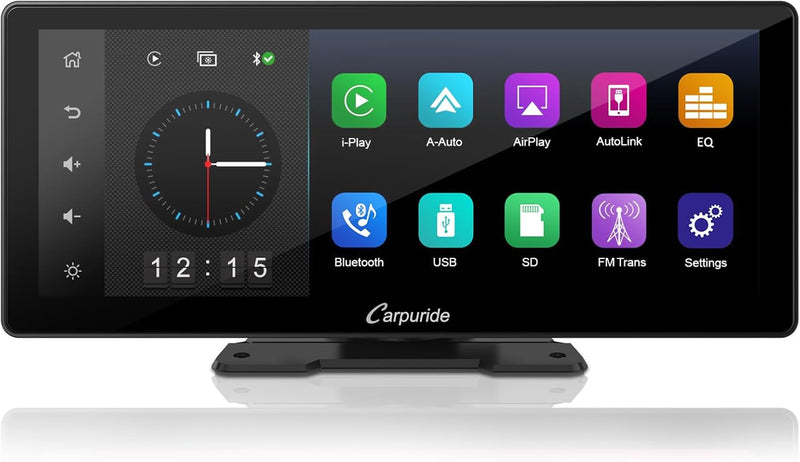 Carpuride Neuestes 10,3-Zoll-Full-HD-Touchscreen-Tragbares Drahtloses Apple Carplay Android Auto mit