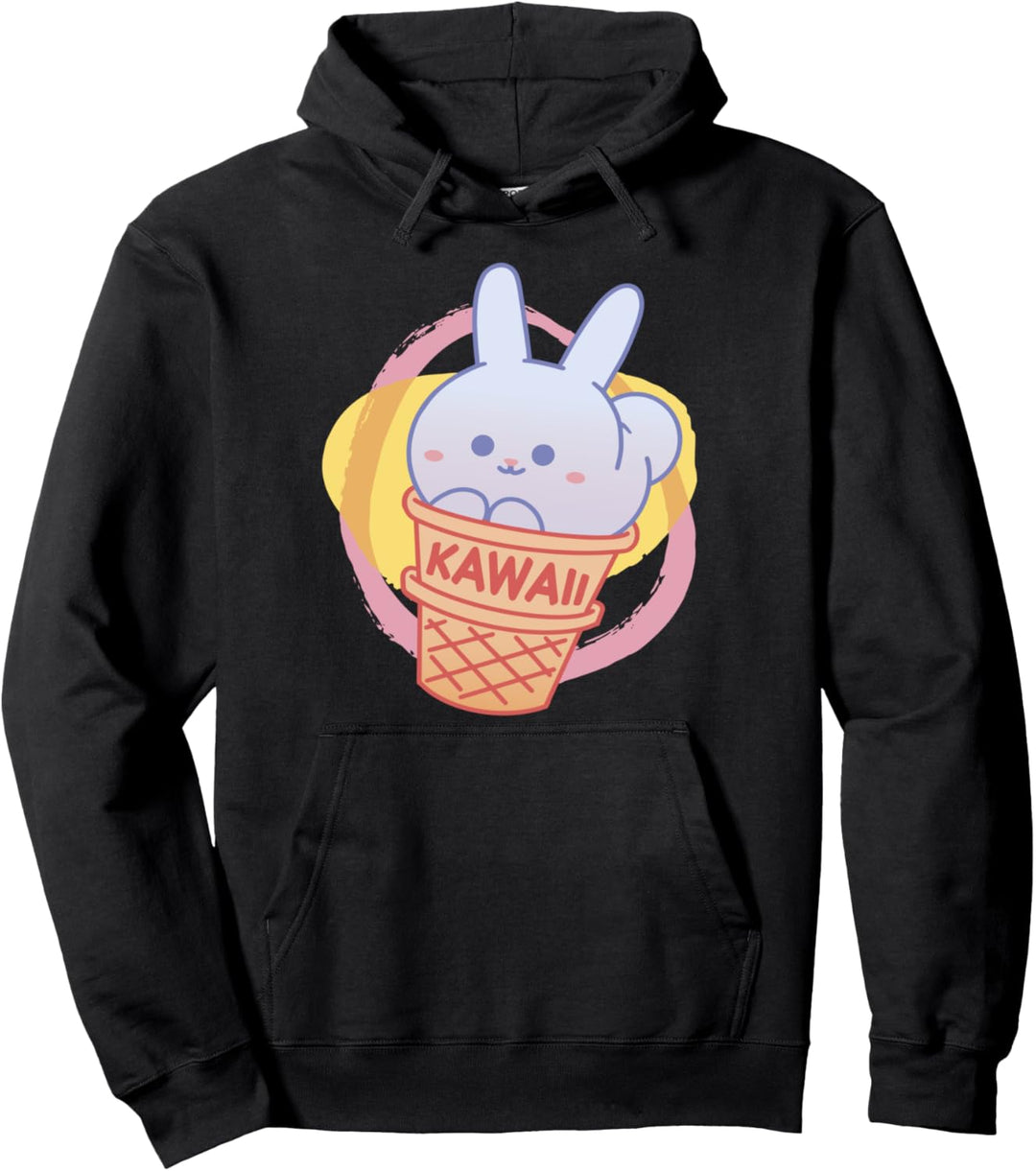 Kawaii Hase Süss Kaninchen Tier Tiere Eis Sahne Nachtisch Pullover Hoodie